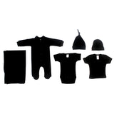 Black 6 Piece Layette Set