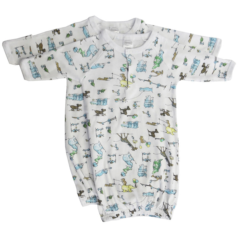 Boys Print Infant Gowns - 2 Pack