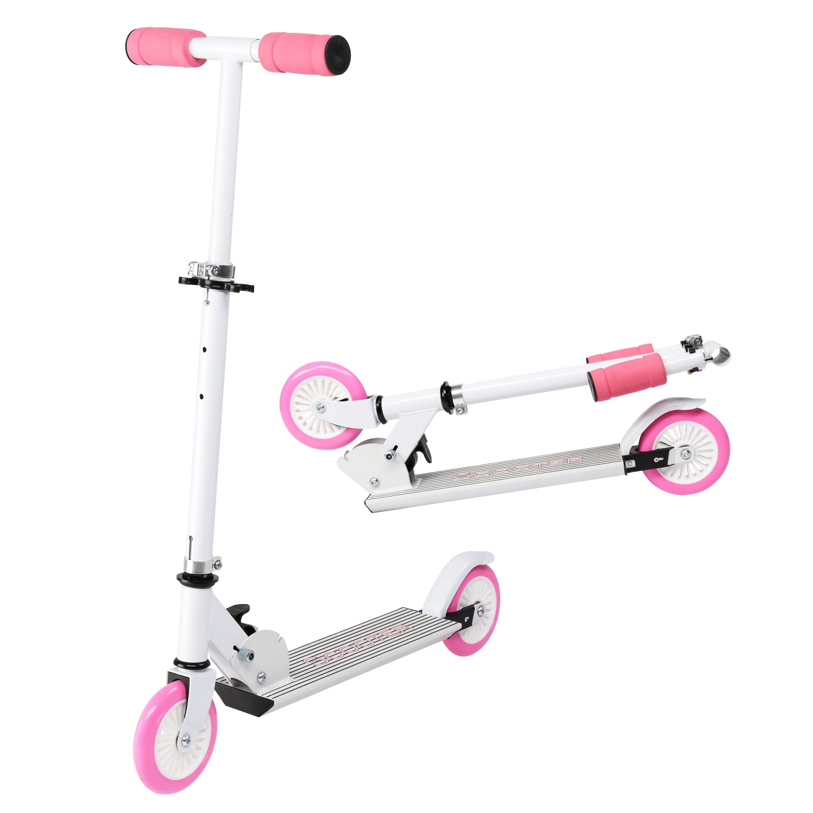 3 Height Adjustable Easy Folding Pink Scooter for Teens