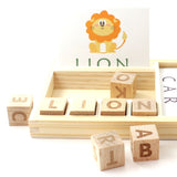 Wooden English Word Learning Cardboard Toys Games Educational