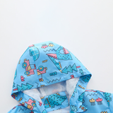 Baby Boy Cartoon Pattern Zipper Front Design Mesh Cloth Jacket Coat