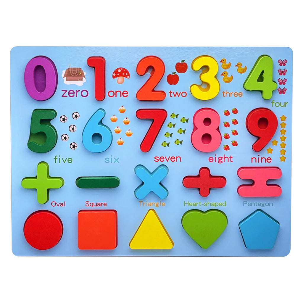 Zunammy Wooden Alphabet Puzzle Board & Number Educational Learning Toy