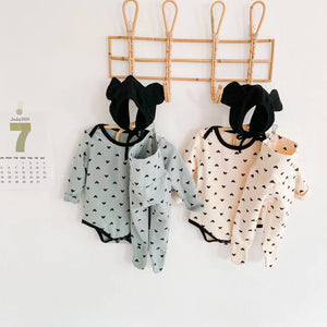 Baby Cartoon Print Pattern Soft Onesies Combo Trousers 2-Piece Sets